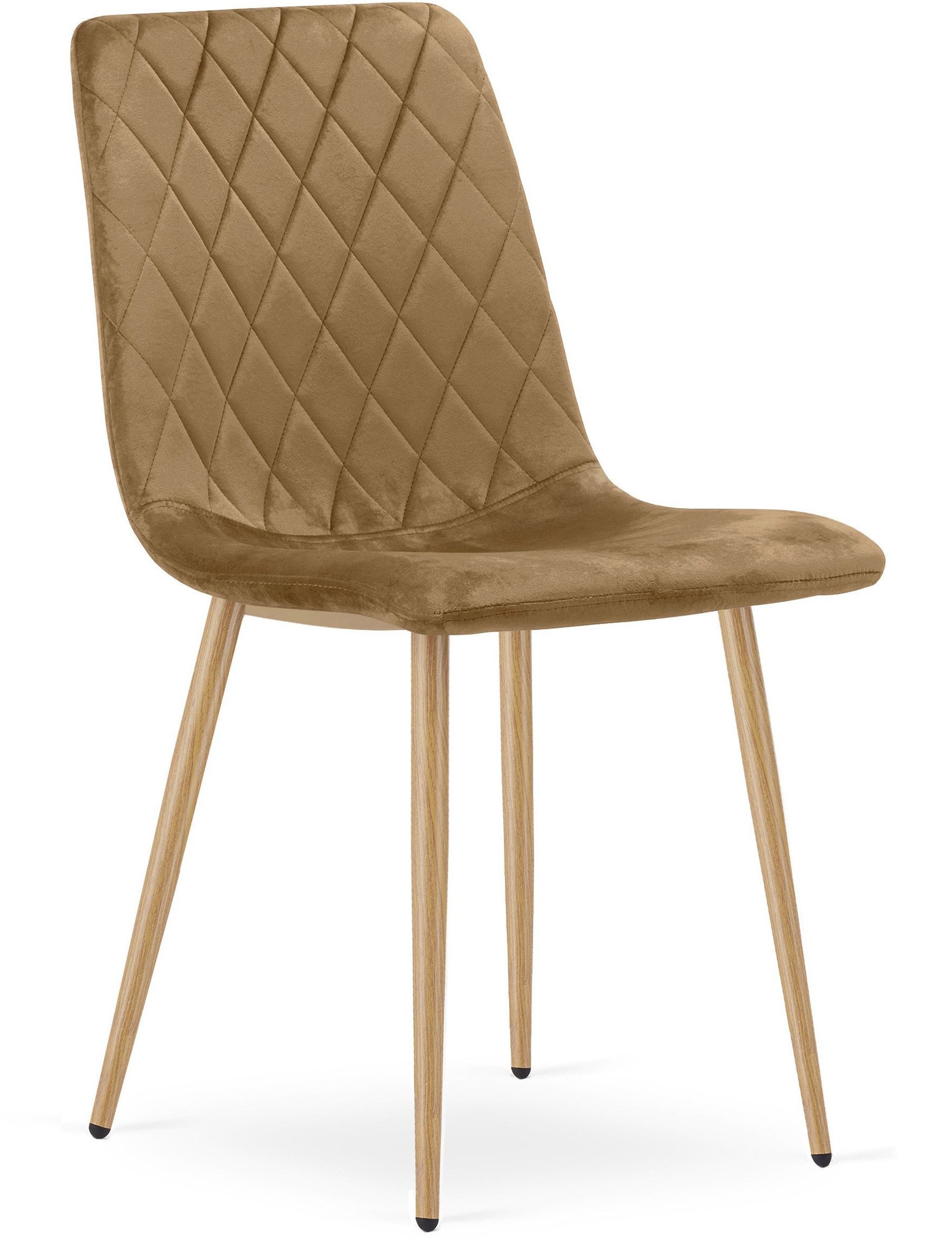 Krzesło TURIN - brązowy aksamit / nogi kolor drewna x 1