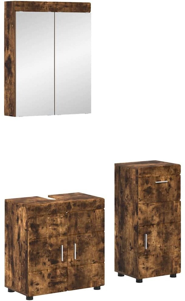 vidaXL Zestaw mebli łazienkowych z szufladą z półką TULUM Dąb wędzony