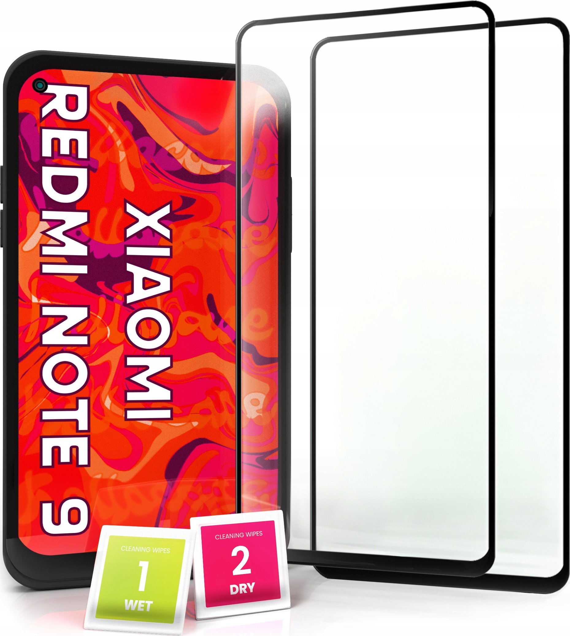Hello Case 2-pak Szkło Hartowane do Xiaomi Redmi Note 9 Ochronne Pełne Na cały ekran