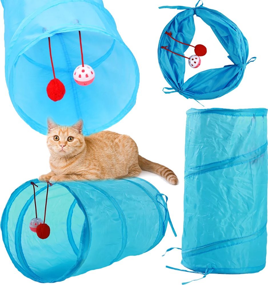 Korbi SZELESZCZĄCY TUNEL DLA KOTA FRETKI Z PIŁECZKAMI