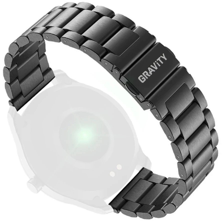Czarna bransoletowa stalowa 24 mm - do Gravity GT21; Rubicon RNCE96 i inne