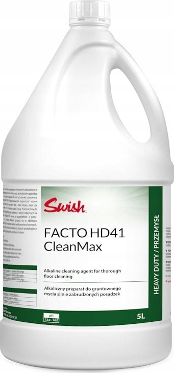 Swish Swish - Facto HD 41 CleanMax - Skoncetrowany preparat do usuwania smaru, tłuszczu i oleju - 5 l