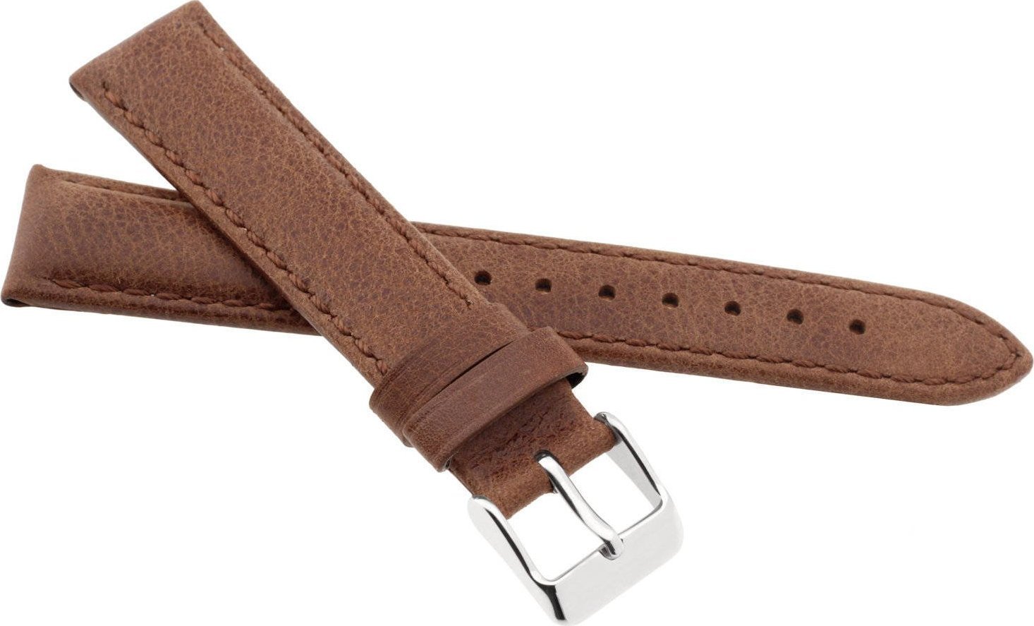 JVD Skórzany pasek do zegarka 22 mm JVD R41503-22 brązowy