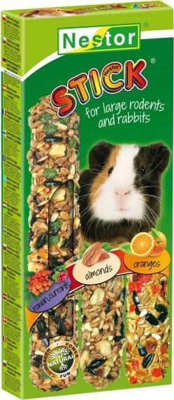 Nestor Nestor Kolba 3 W 1 dla Dużych gryzoni i królików Jarzębina i Porzeczka, Migdały, Pomarańcze 175g