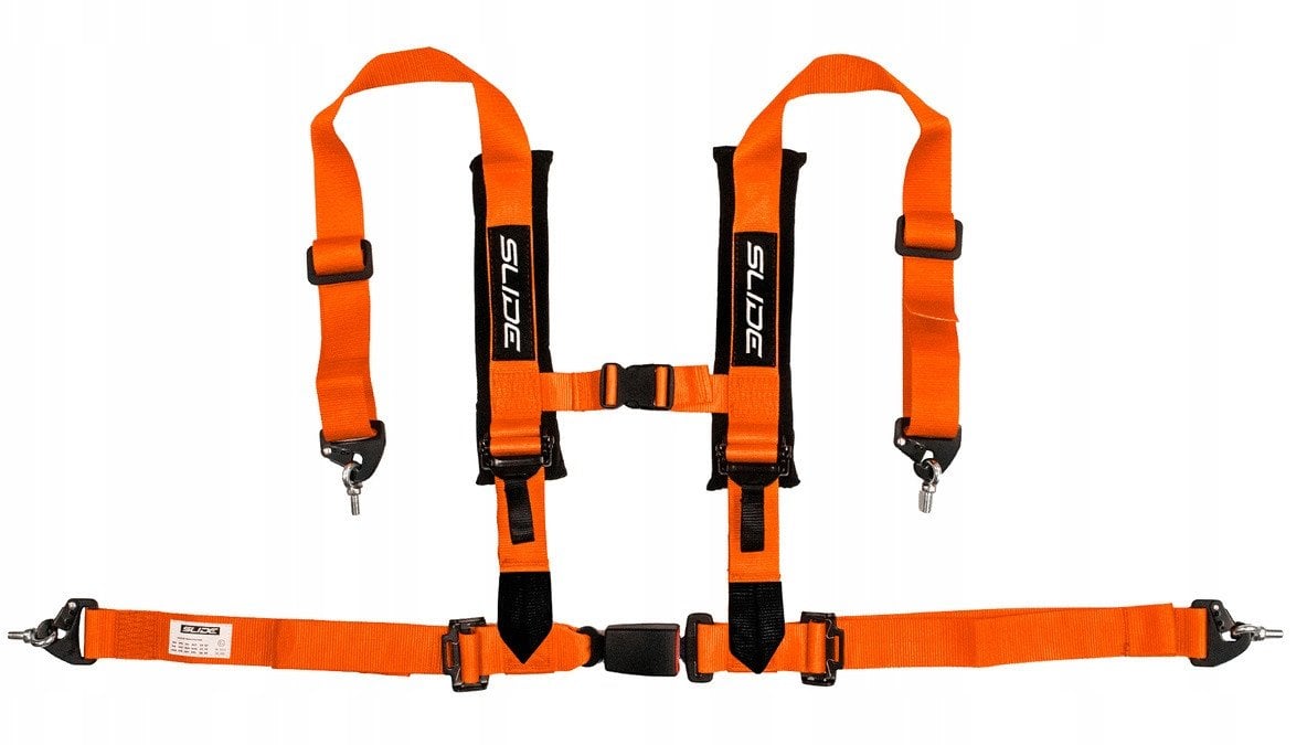 Pasy sportowe Slide V2 Pomarańczowe 4P 2" E4