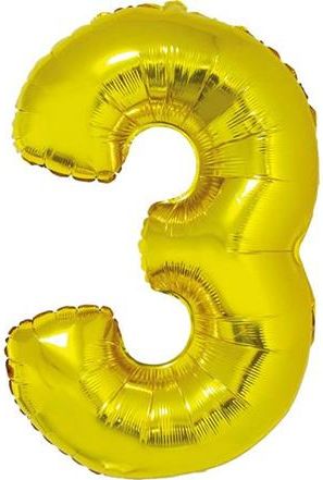 GoDan Balon foliowy cyfra "3" złota, 85cm