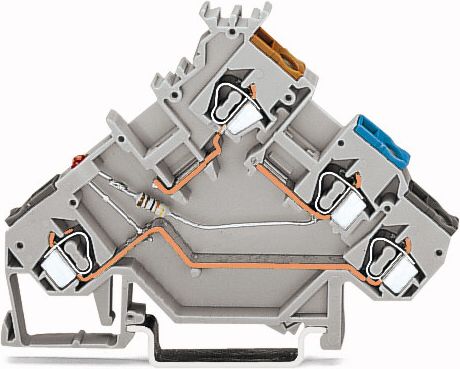 Wago Złączka szynowa z LED do czujników PNP 2,5mm2 szara (280-560/281-434)