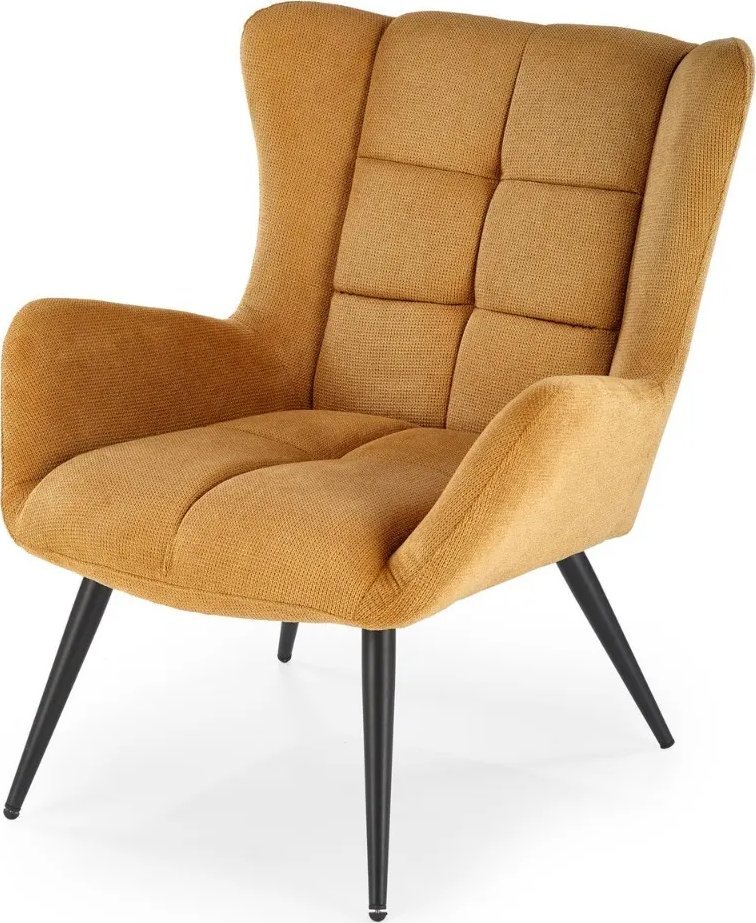 Fotel tapicerowany BYRON musztardowy HALMAR