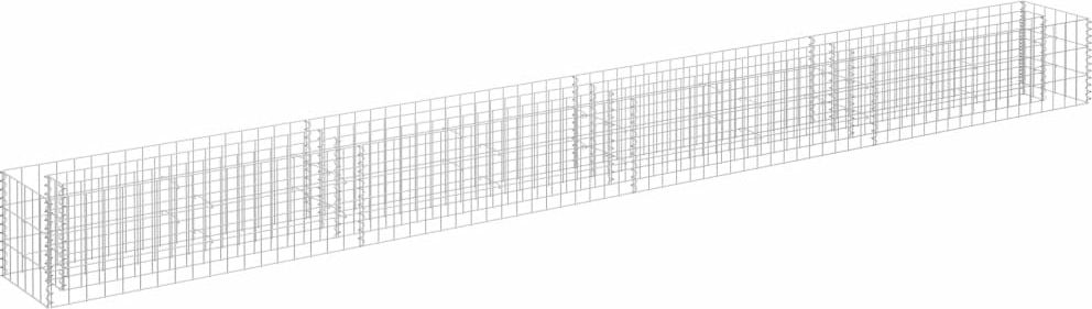 vidaXL Podwyższona donica gabionowa, galwanizowana stal, 360x30x30 cm