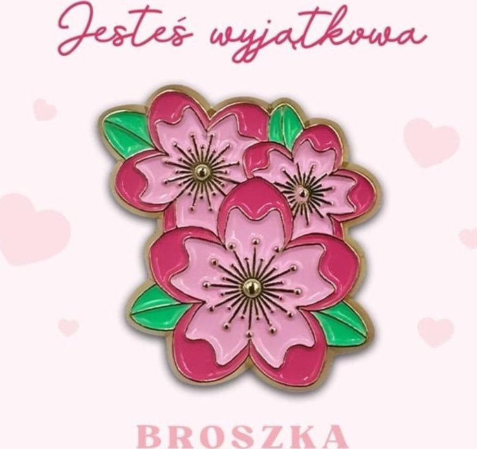 Broszka w kształcie Różowych Kwiatów Orchidei