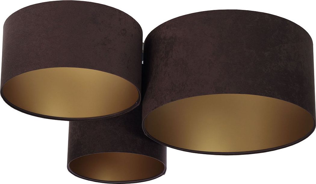 Lampa sufitowa Lumes Brązowo-złoty plafon z trzema abażurami- EXX33-Melva