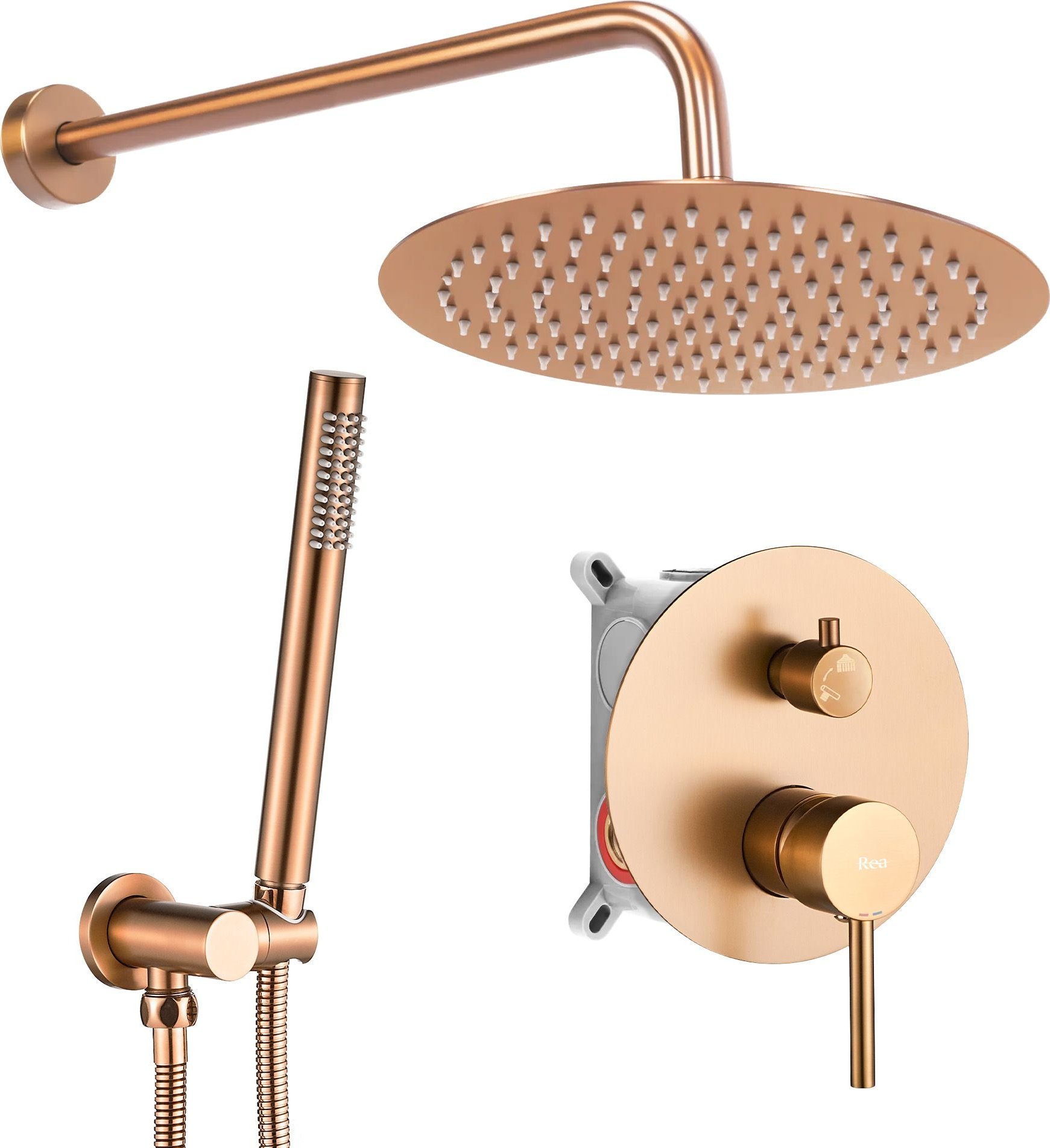 Zestaw prysznicowy Rea Zestaw natryskowy podtynkowy Rea Lungo Miedź Szczotkowana + BOX