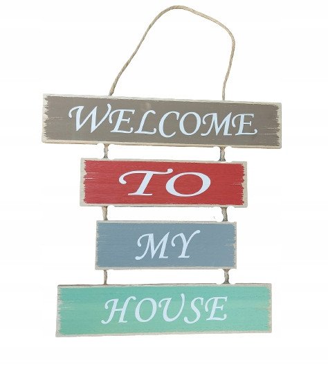 WELCOME zawieszka z napisem tabliczka na dzrzwi