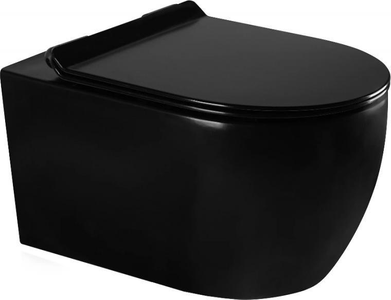 Miska WC Mexen Mexen Carmen miska wc Rimless z deską wolnoopadającą slim, duroplast, czarna mat - 30880185