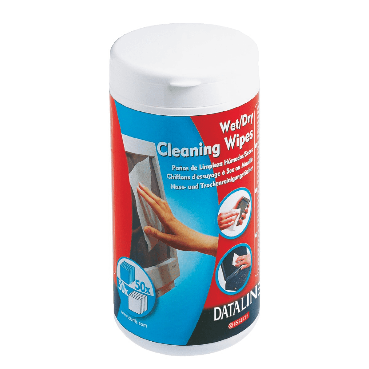 Esselte Chusteczki nawilżane i suche do czyszczenia ekranów i powierzchni plastikowych 100 szt. (67119)