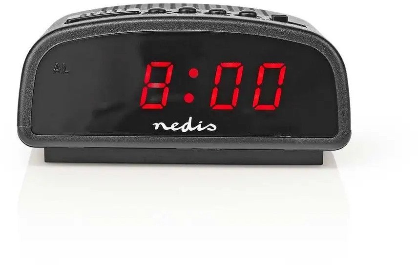 Zegar biurkowy Nedis CLDK008BK LED z drzemką bez radia Czarny