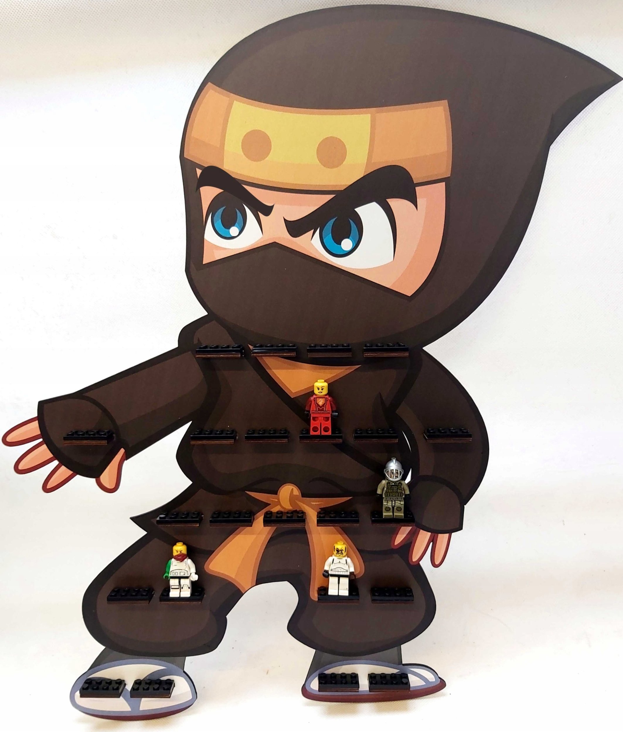 naSciane Półka na klocki ludziki figurki ninja czarna kolor