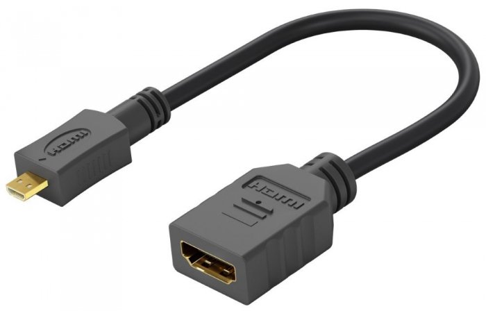 PremiumCord Flexi adapter HDMI Typ A żeński - micro HDMI Typ D męski do elastycznego podłączenia
