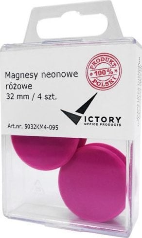 Victory Office Magnesy 32mm VICTORY OFFICE PRODUCTS 5032KM4-095 neonowe różowe 4szt