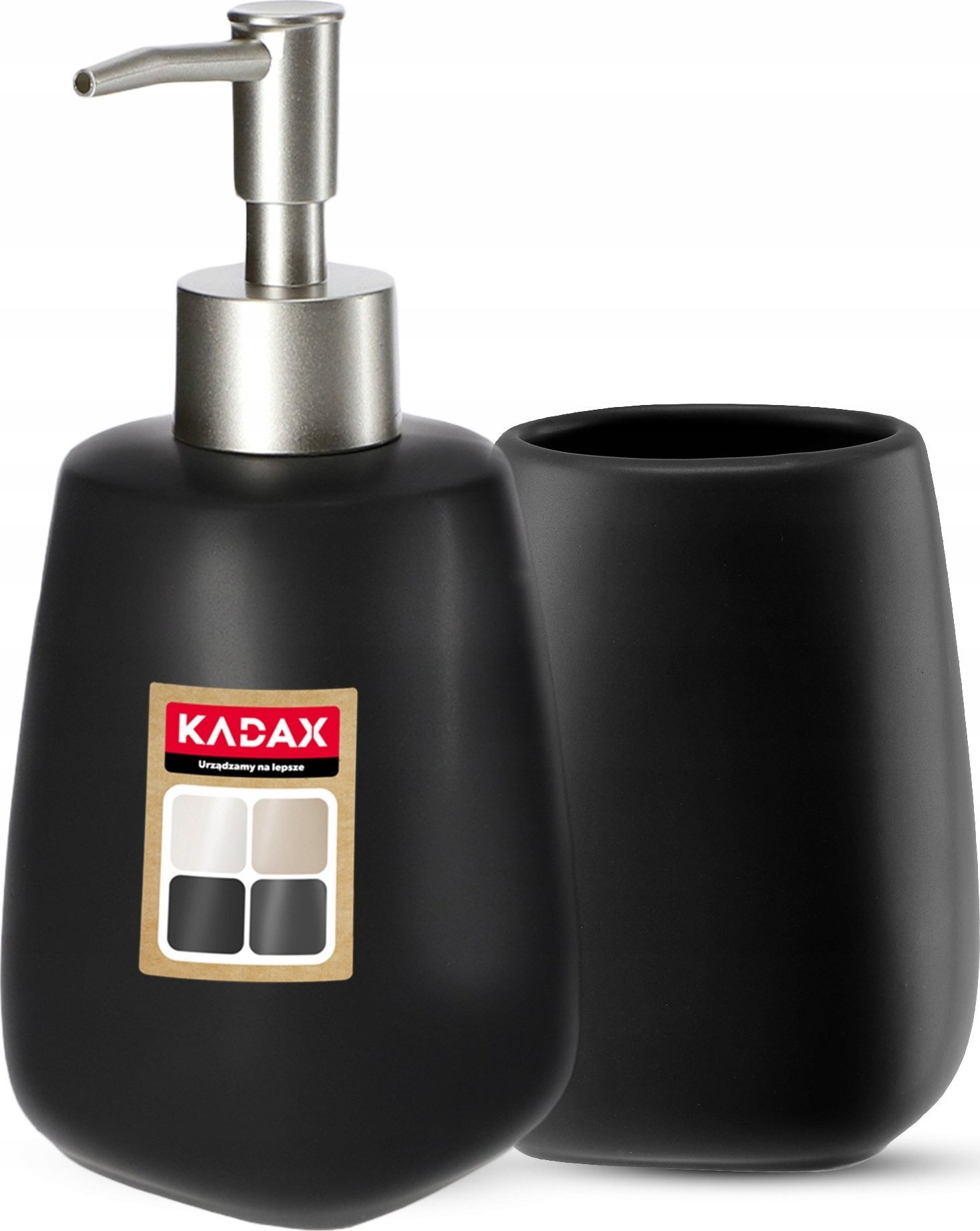 Kadax KADAX Zestaw Łazienkowy Wc Dozownik Kubek Czarny