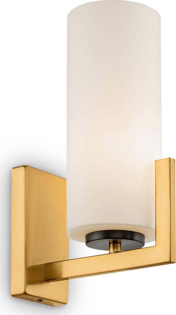 Kinkiet Maytoni LAMPA ścienna FORTANO MOD089WL-01BS Maytoni szklana OPRAWA kinkiet tuba modernistyczna biała mosiądz