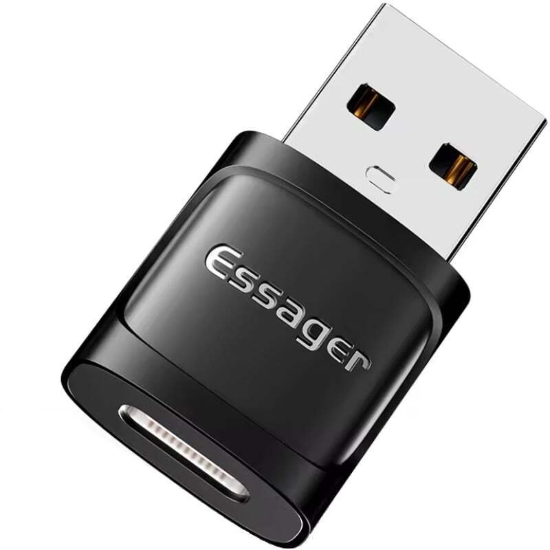 Adapter Essager OTG USB 3.0 USB-A (męski) do USB-C (żeński) czarny
