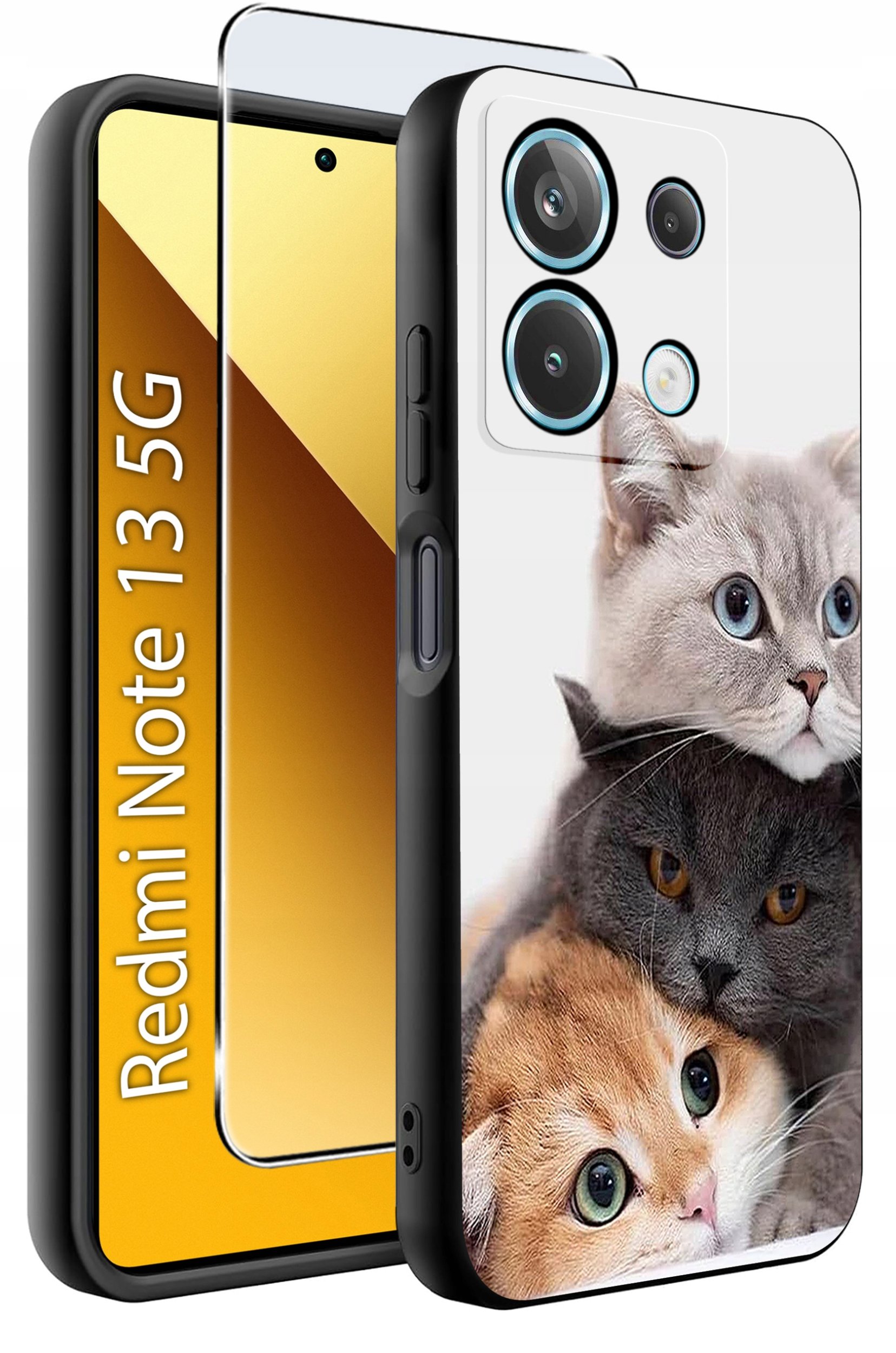 ETUI do Xiaomi Redmi Note 13 5G WZORY |SILIKONOWE MATT CASE +SZKŁO 9H