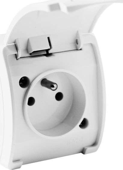 Doktorvolt Gniazdo pojedyncze z uziemieniem natynkowe IP44 białe 161-01 DV 5850