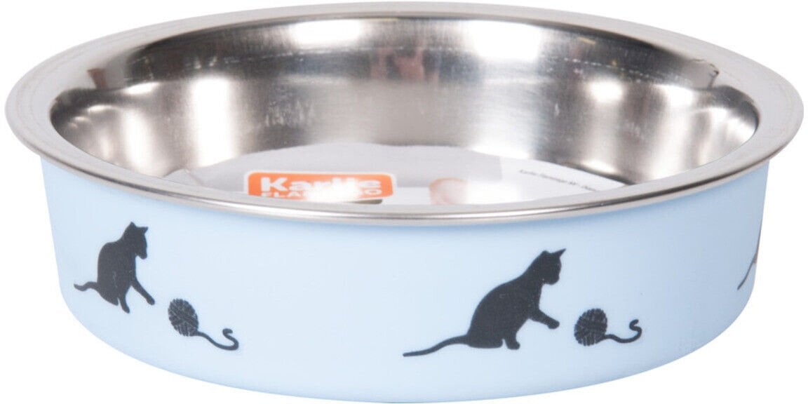 METAL CAT BOWL KARLIE 160ML BLUE