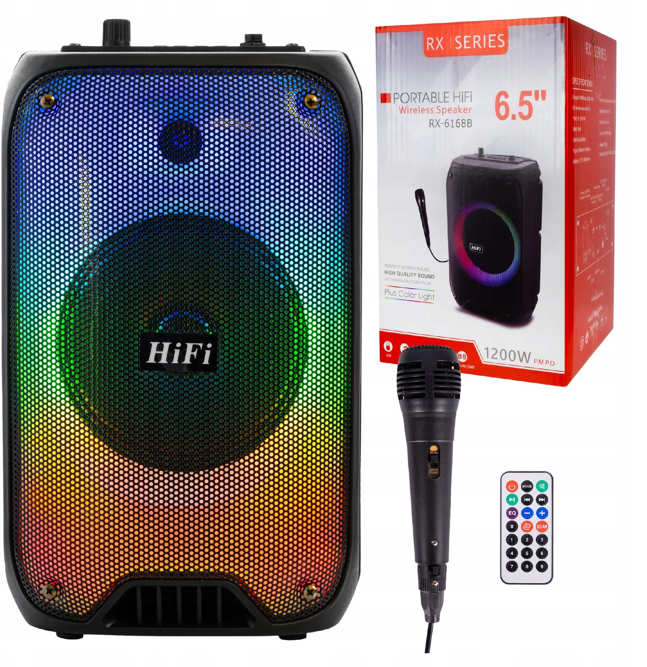 Głośnik Bluetooth Bezprzewodowy Mobilny Kolumna Fm + Pilot Mikrofon Karaoke