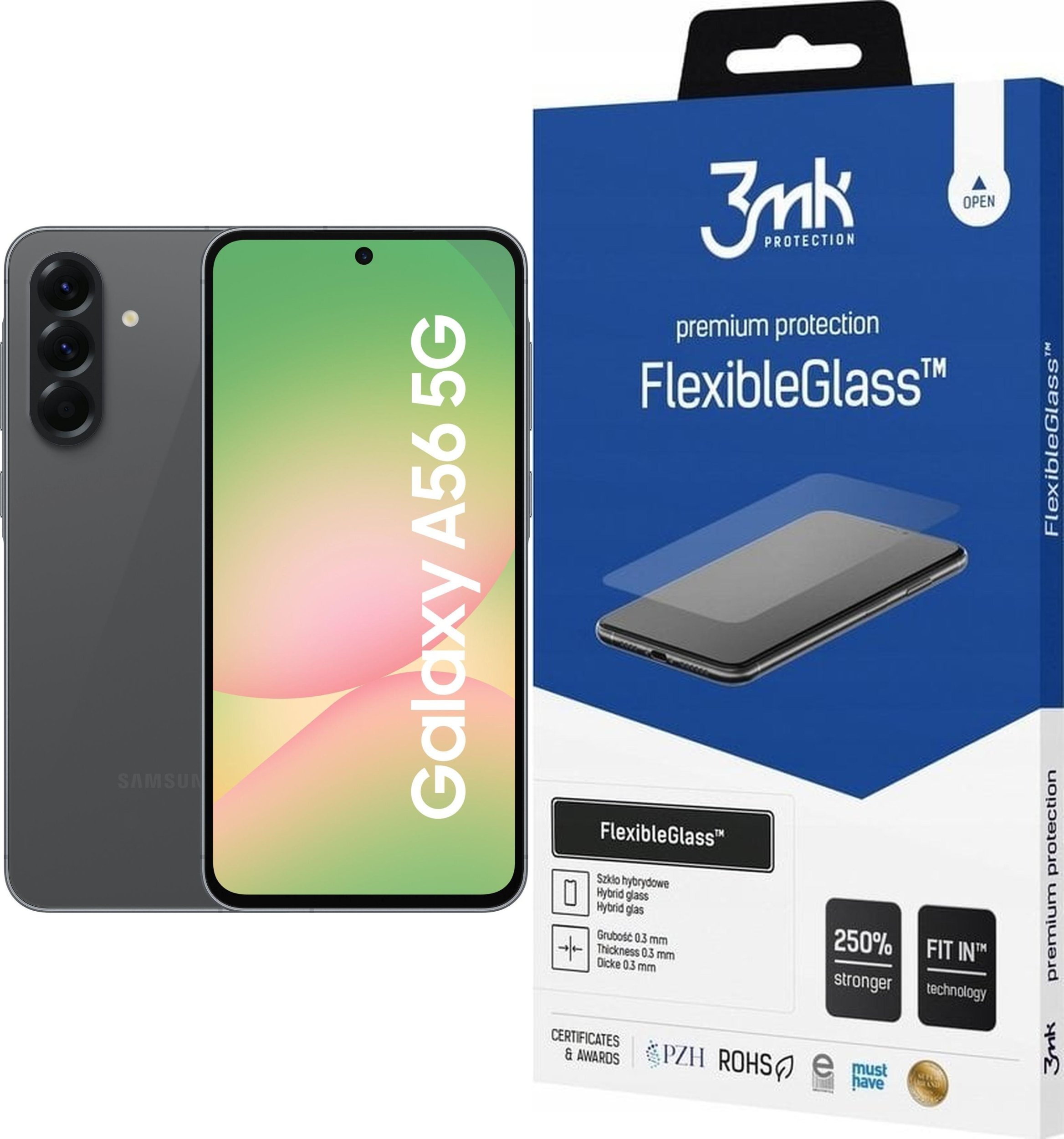 Smartfon Samsung Galaxy A56 5G 8/256GB Grafitowy (SM-A566BZKCEUE) + FlexibleGlass