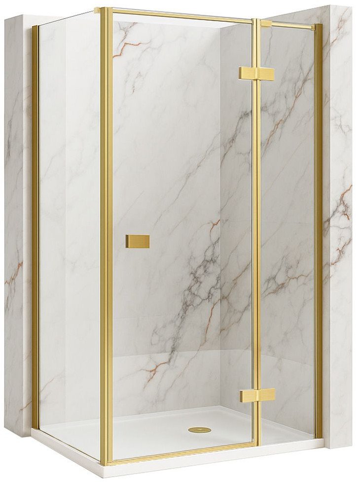 Kabina Prysznicowa Rea Atlas 80x80 Złota Szczotkowana