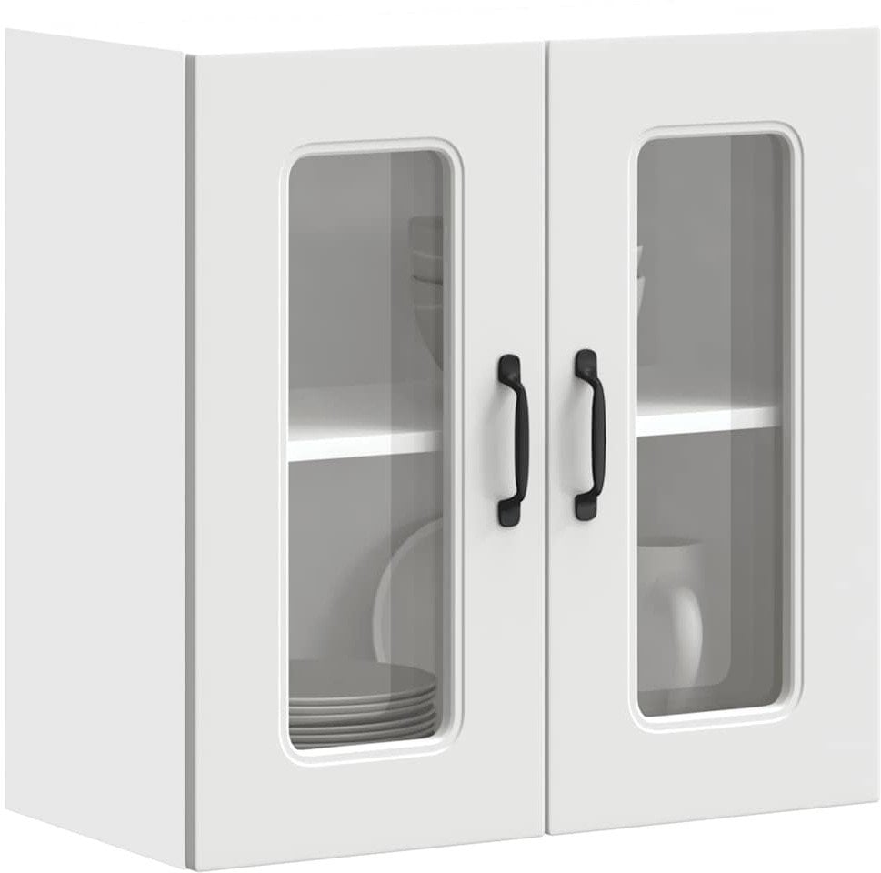 vidaXL Szafka ścienna kuchenna ze szklanymi drzwiami, Kalmar, biała