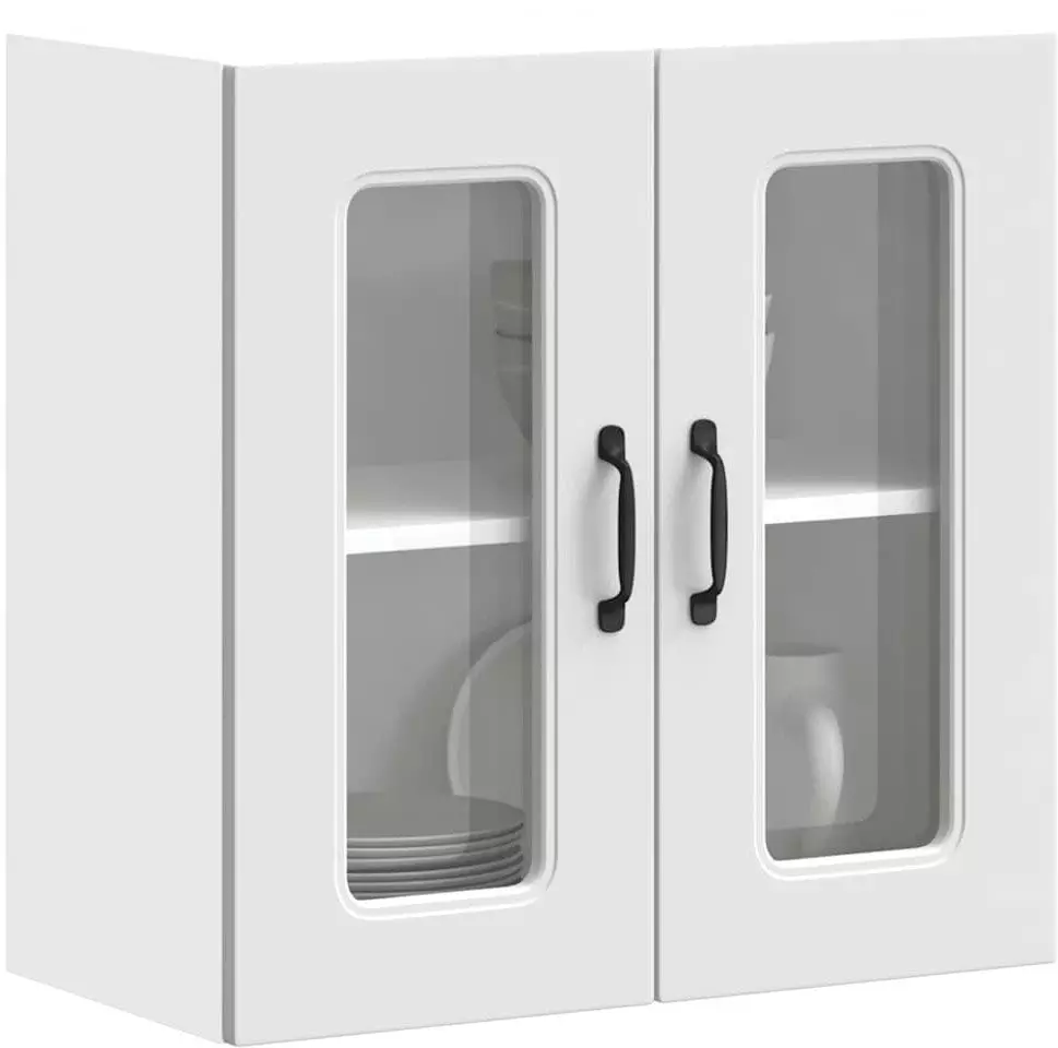vidaXL Szafka ścienna kuchenna ze szklanymi drzwiami, Kalmar, biała
