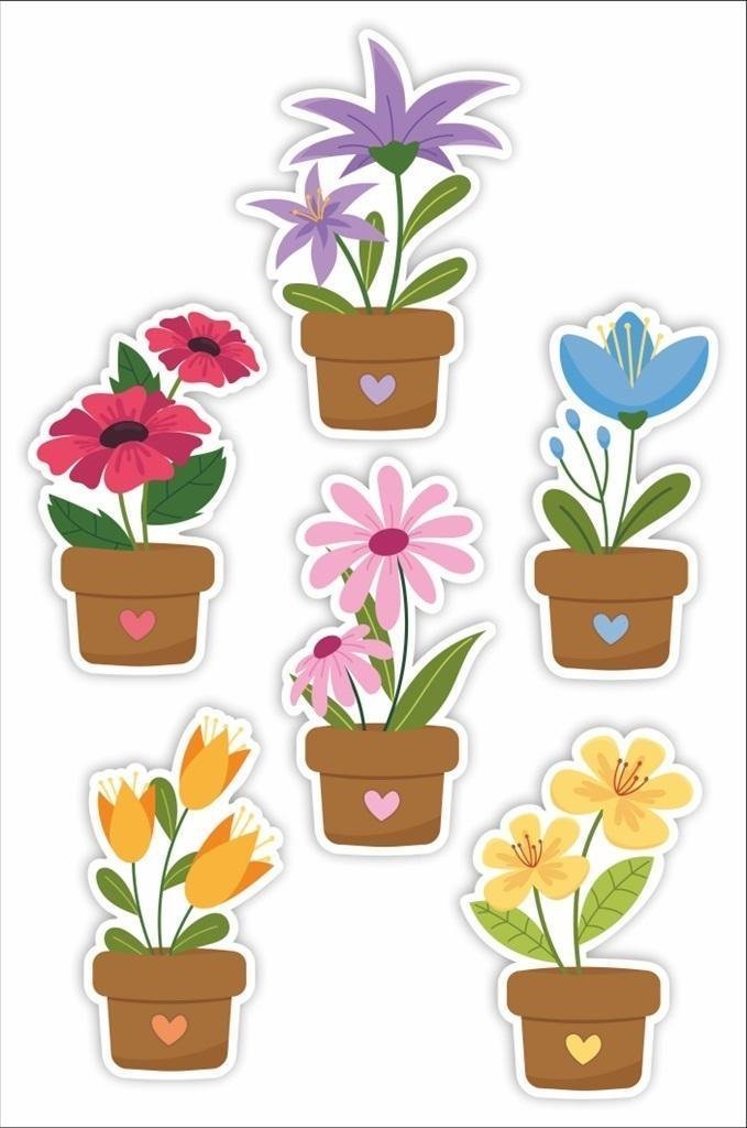 LearnHow Dekoracje okienne dwustrone - Kwiatki... 6szt