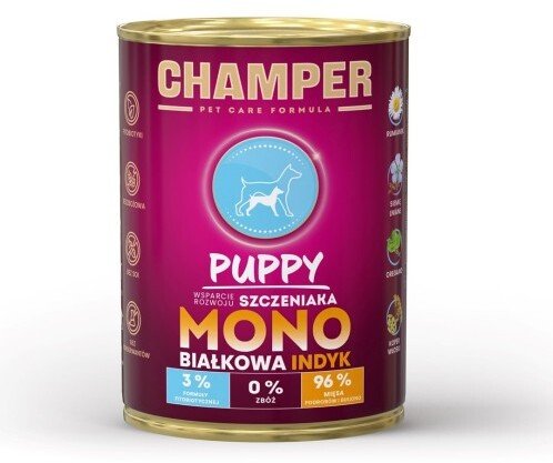 Piper CHAMPER PUPPY jednobiałkowa indyk mokra karma dla psa 400 g