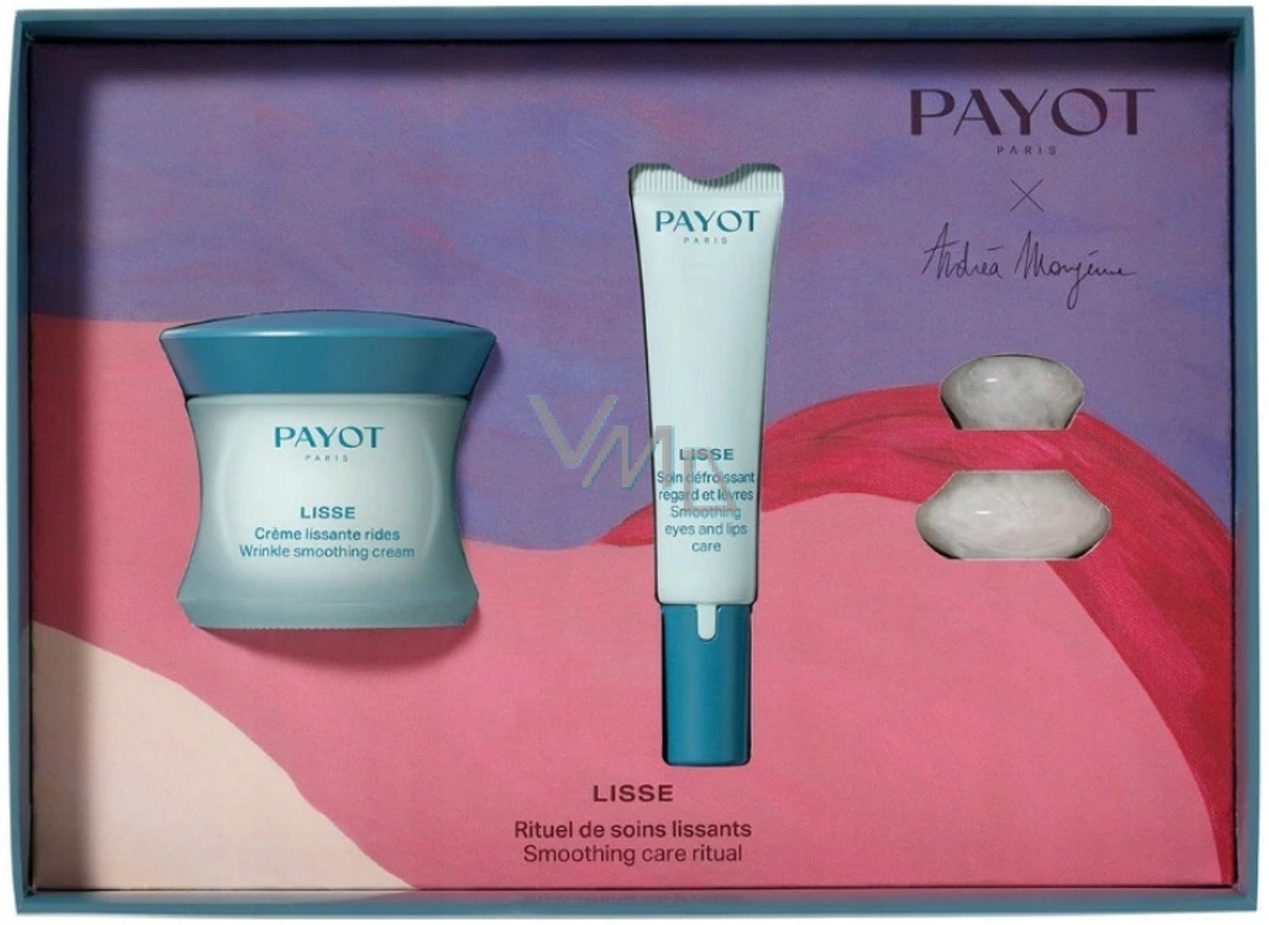 Set Payot: Lisse, Natural Ingredients, Anti-Wrinkle, Day, Cream, For Face, 50 ml + Lisse, Smoothing, Eye Cream, 15 ml + Gua Sha, White, Lifting, Face