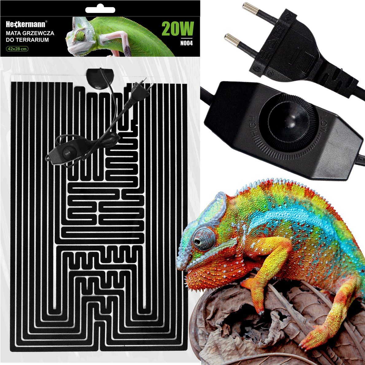 Heckermann Mata grzewcza do terrarium 42x28cm Heckermann N004