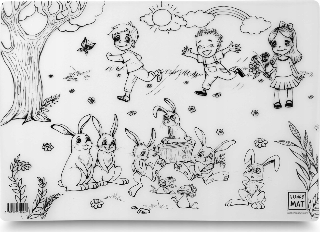 vidaXL Mata transparentna Króliki Funny Mat STRIGO