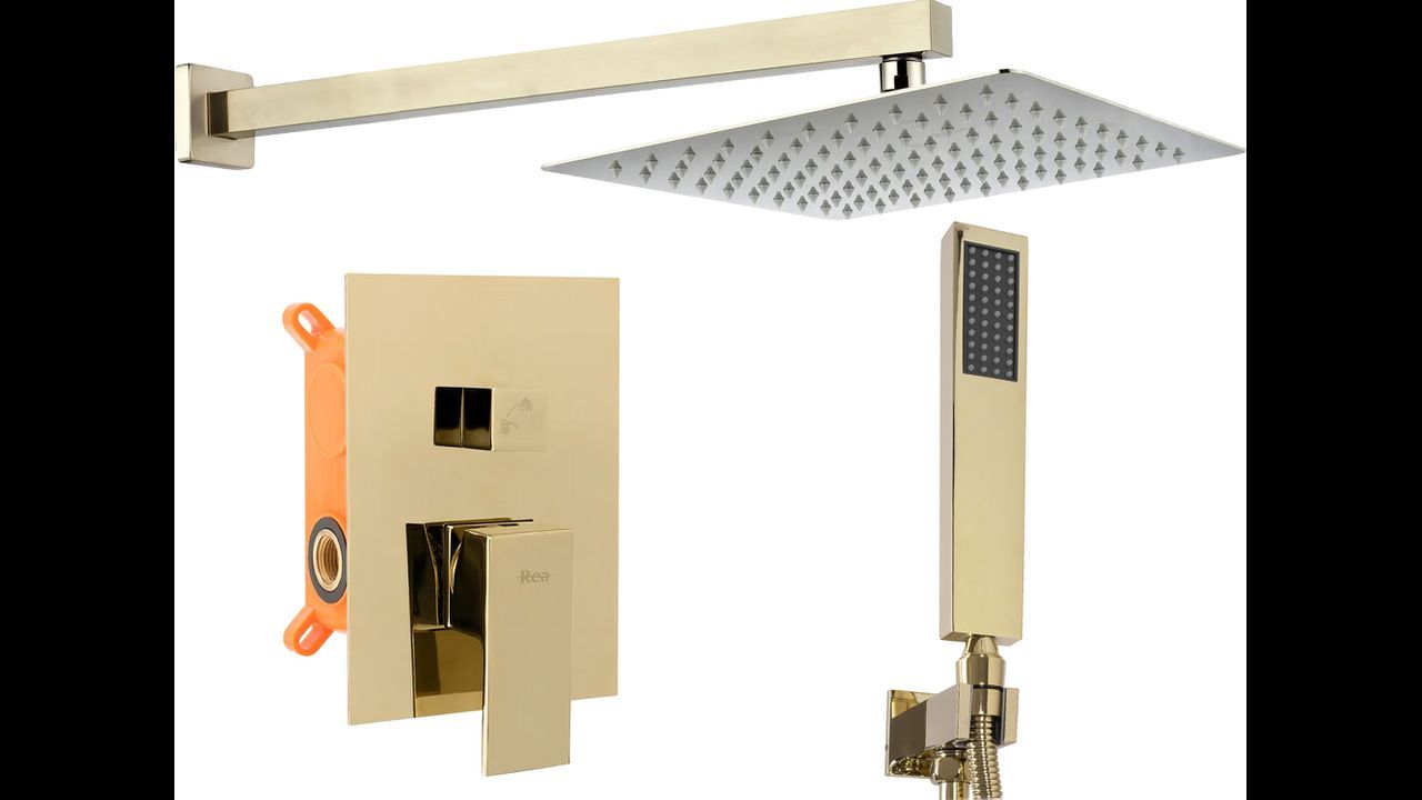 Zestaw prysznicowy Rea Flat złoty (REA-P8401)