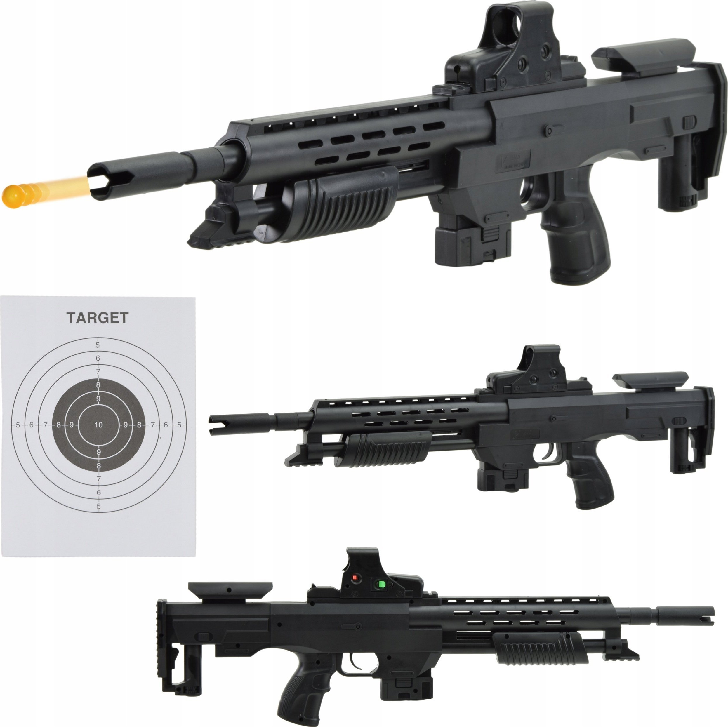 Skleplolki KARABIN LASER PISTOLET BROŃ ASG NA KULKI TŁUMIK