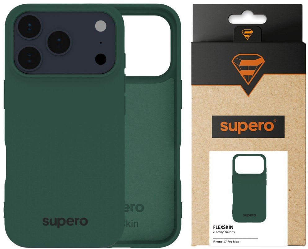 Etui silikonowe Supero FlexSkin do iPhone 17 Pro Max, zielone