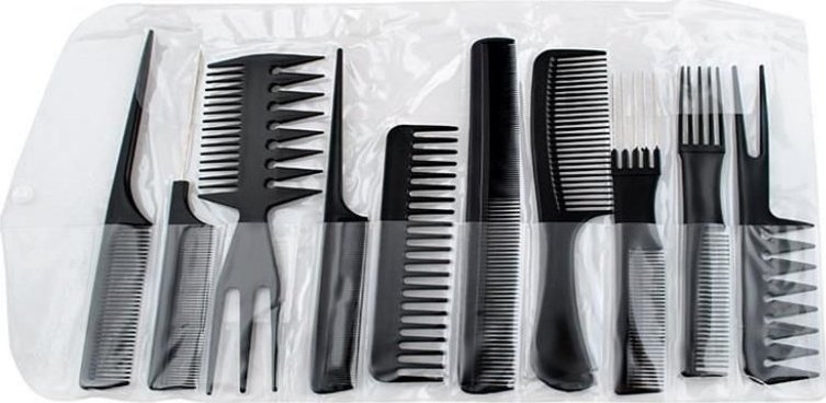 Eko-Higiena Zestaw grzebieni fryzjerskich 10 sztuk + etui