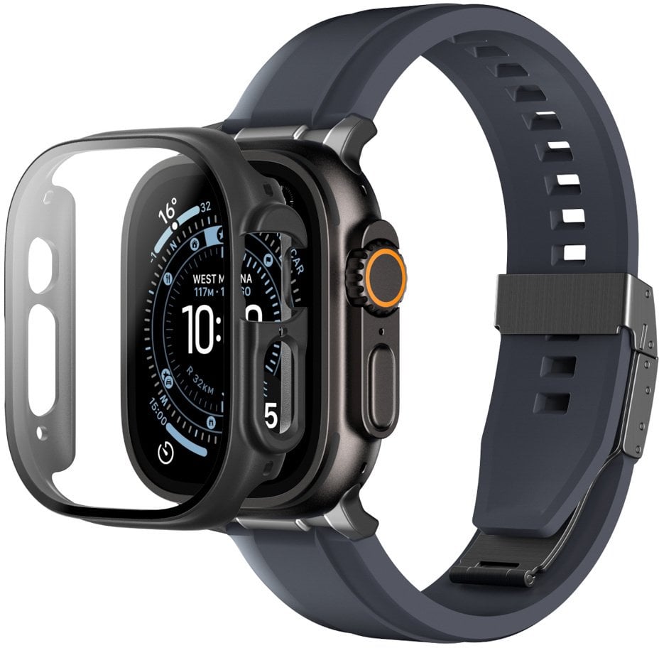 Amazingthing Szkło ochronne Radix z etui na Apple Watch Ultra 3 49 mm - czarne