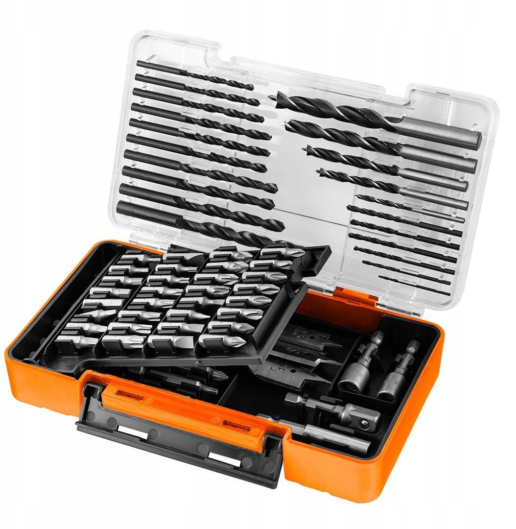 Zestaw wierteł i bitów, nasadki, 66 el.