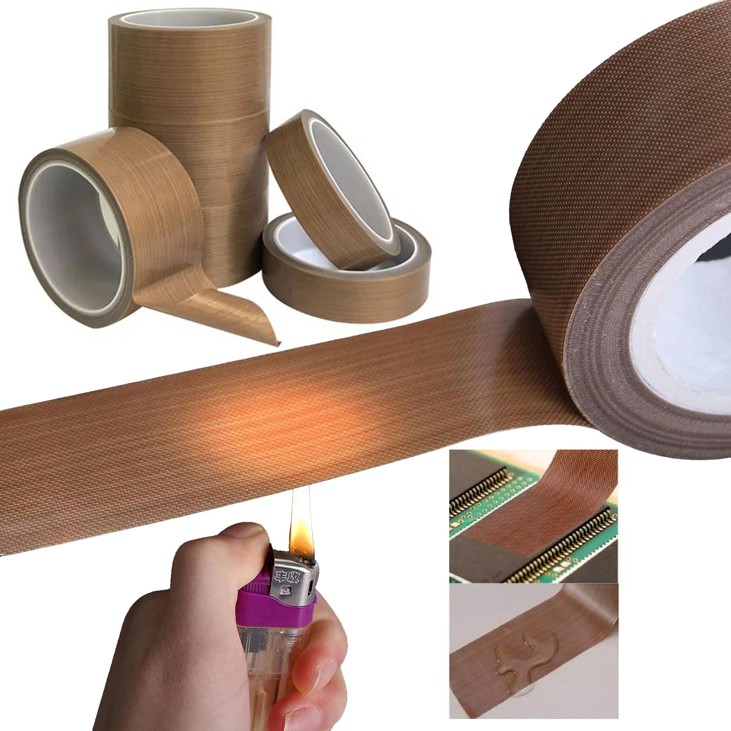 Taśma Teflonowa z Klejem Teflon Ochronna 300C Szerokość 40mm Techrebal