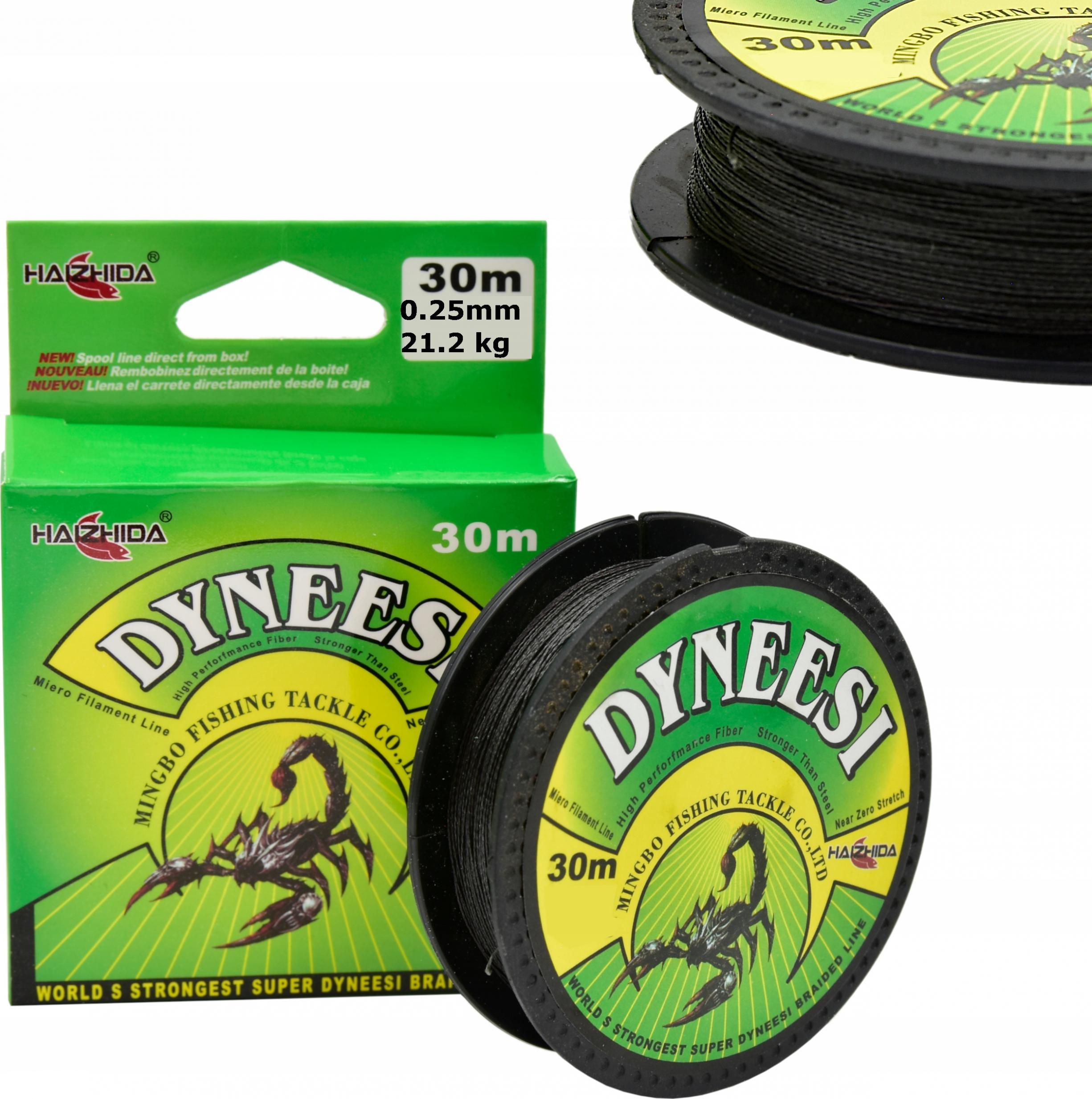 Haizhida Dyneesi Plecionka na Przypon 0,25 mm CZARNA 30 m