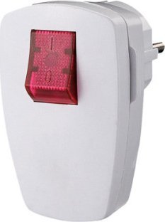 Bachmann Wtyczka z uziemieniem BACHMANN, z przełącznikiem kołyskowym podświetlanym na biało