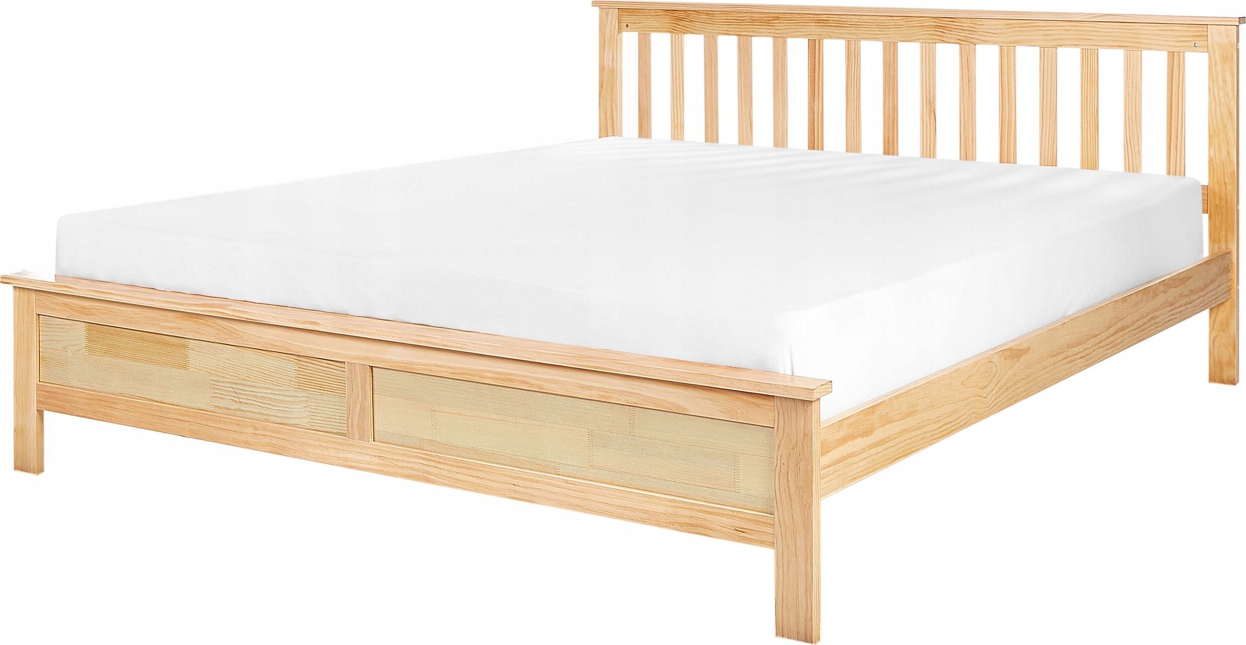 Beliani Łóżko drewniane 180 x 200 cm naturalne jasne drewno MAYENNE