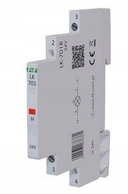 Lampka modułowa 1-fazowa czerwona LED Slim 1/2 modułu 230V LK-701R